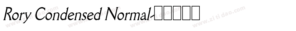 Rory Condensed Normal字体转换